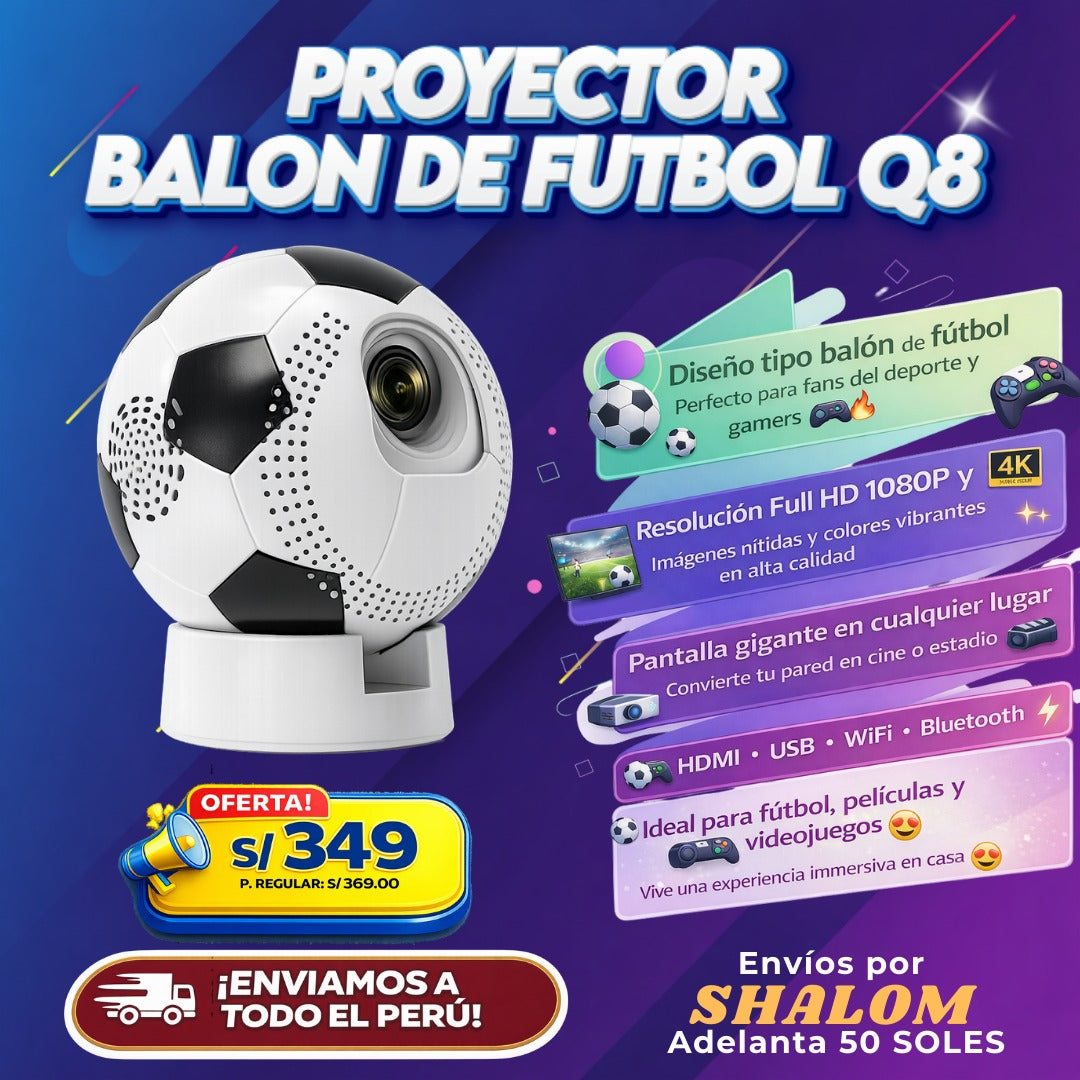 Proyector Balón de Fútbol Q8