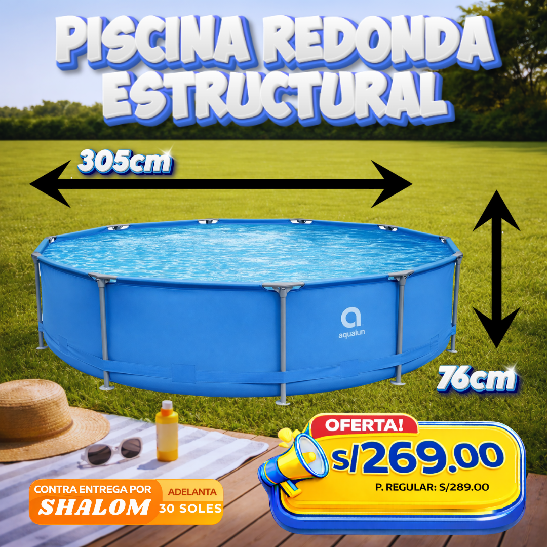 Piscina Redonda Estructural 305 × 76 cm