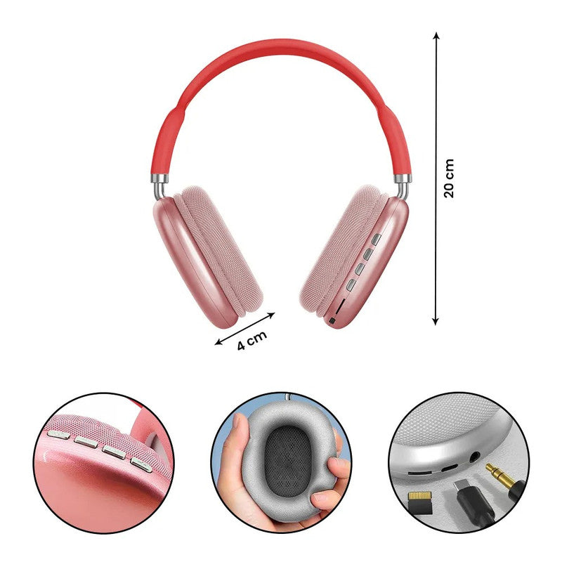 Audifono Bluetooth P9 Modelo Vincha Rojo