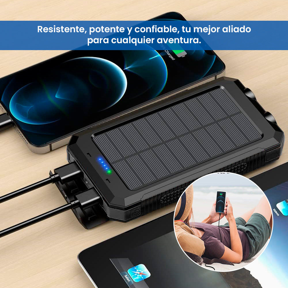 Cargador Portátil Solar Extremo 15000mAh / 4EN1 25W CARGA RÁPIDA