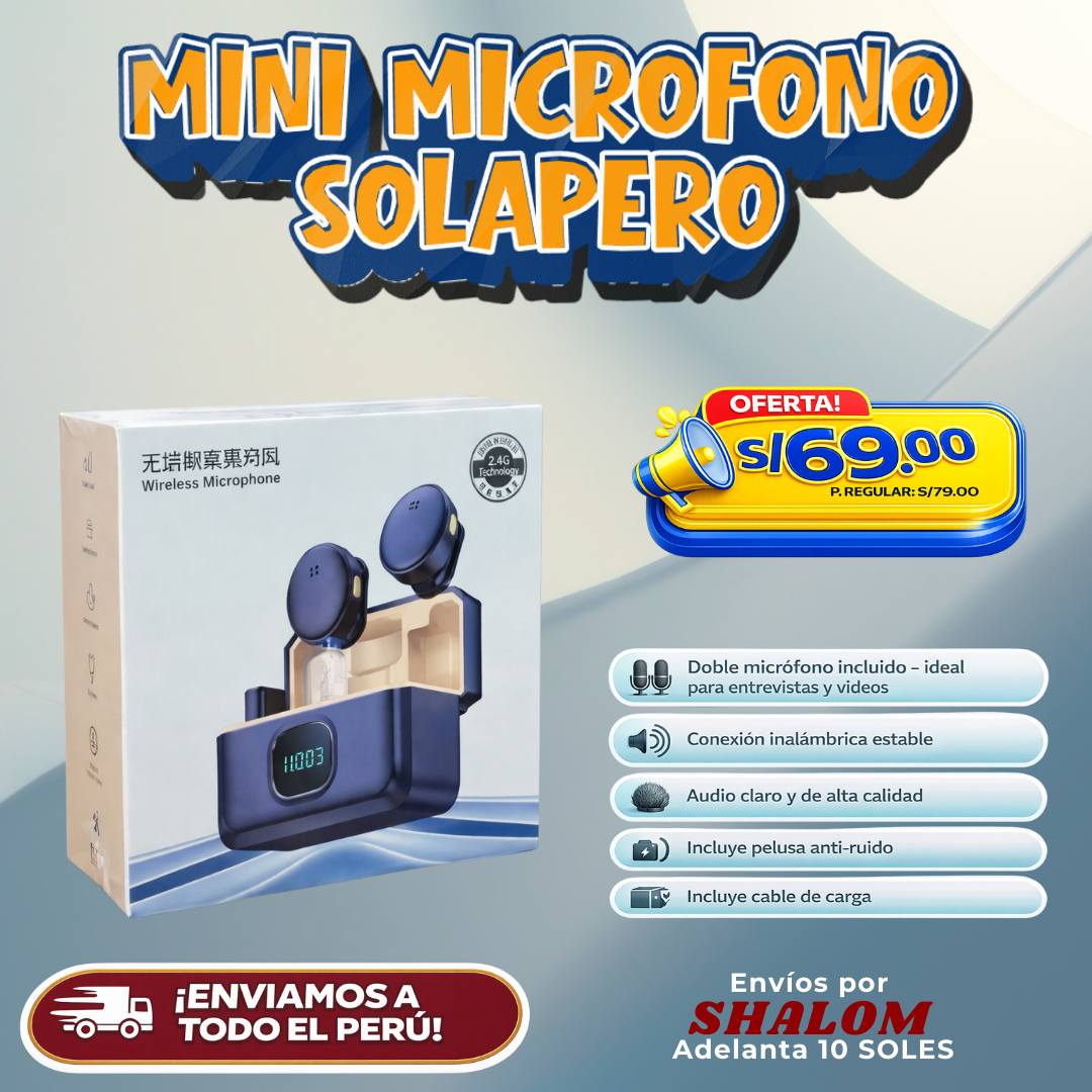 MINI MICRÓFONO SOLAPERO INALÁMBRICO