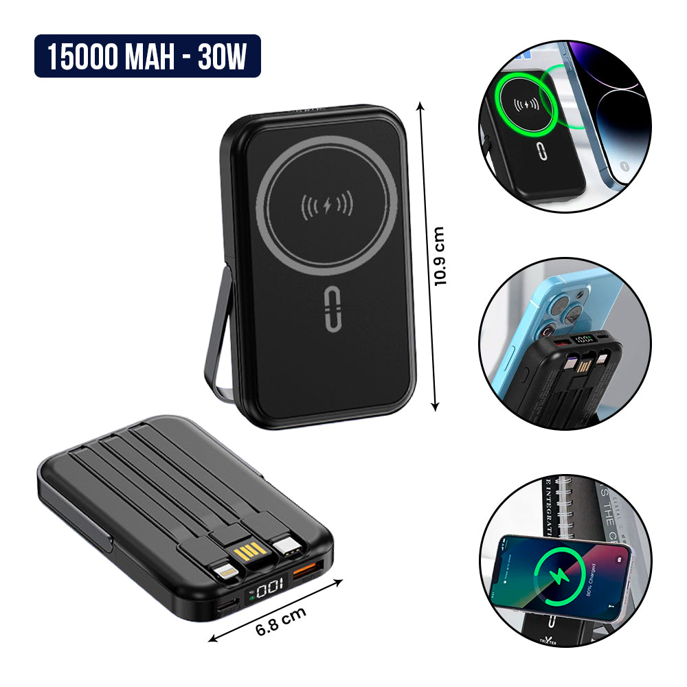 Cargador Portátil MINI 2 15000mAh / 3EN1 30W CARGA INALÁMBRICA