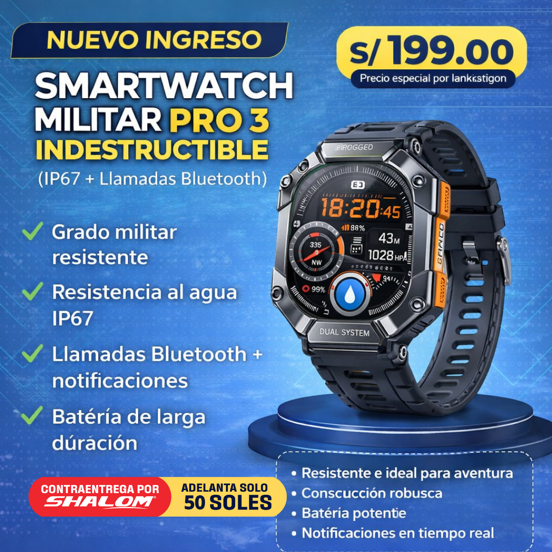 Smartwatch Militar PRO 3 Indestructible