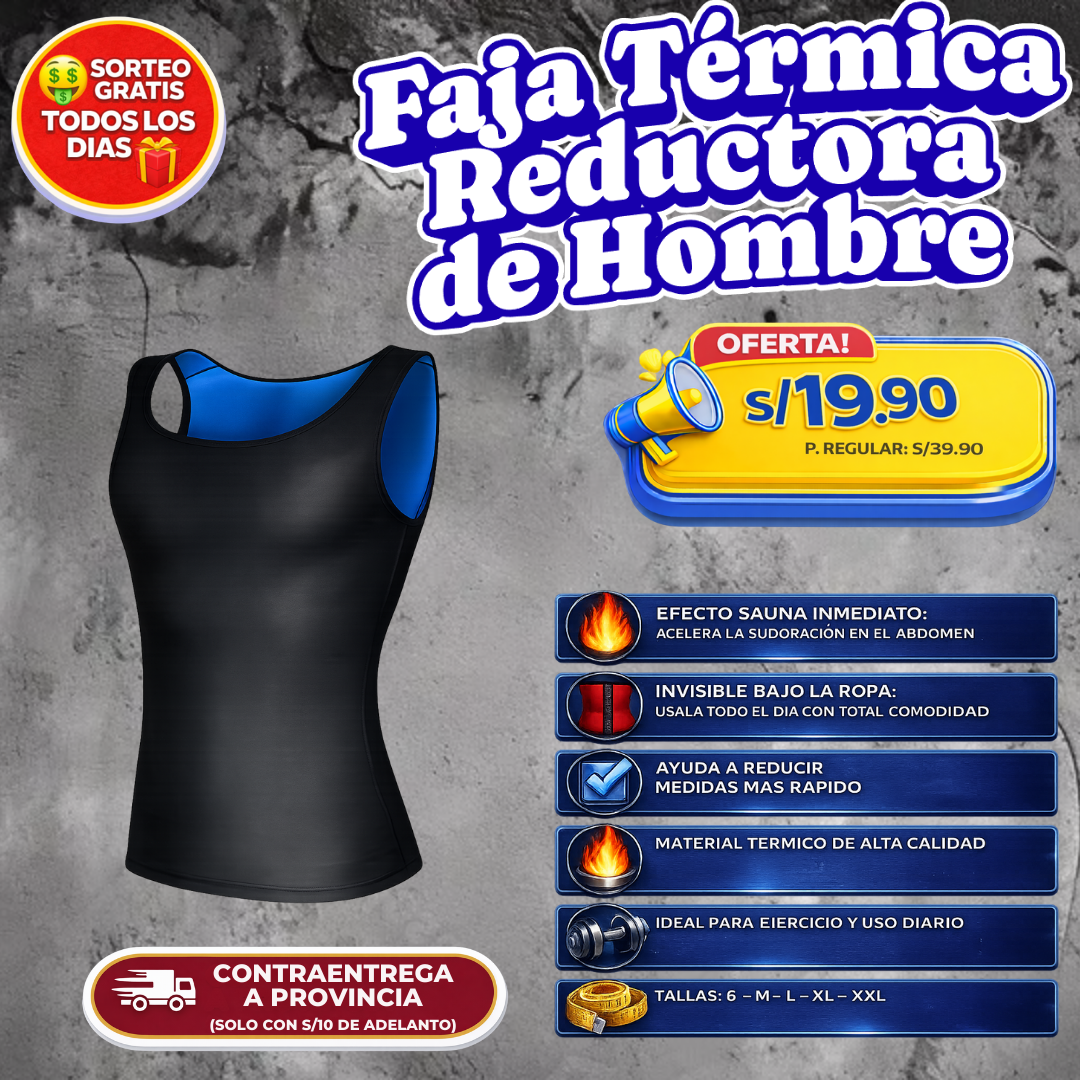 Faja Térmica Reductora para Hombre – Efecto sauna inmediato
