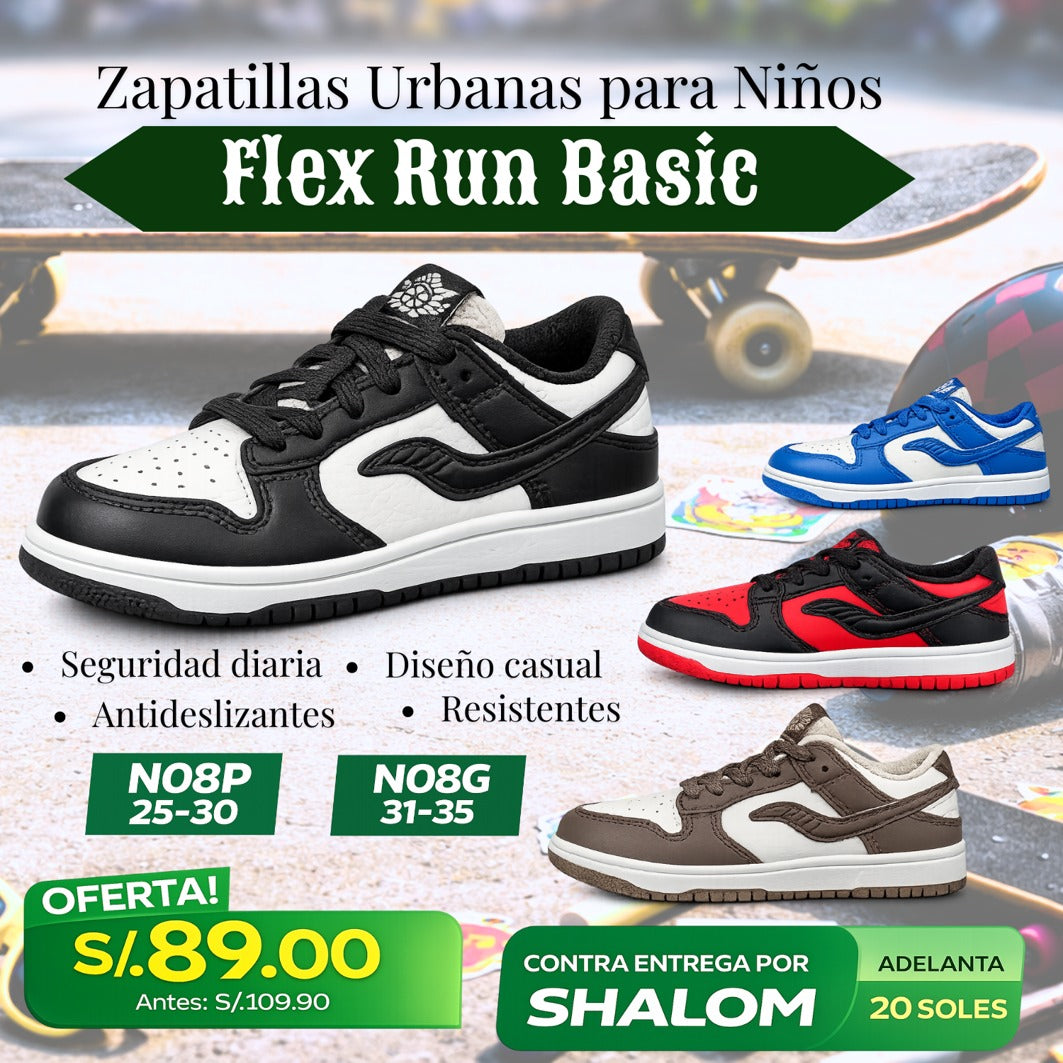 Zapatillas Urbanas para Niños – Flex Run Basic - N08P | N08G