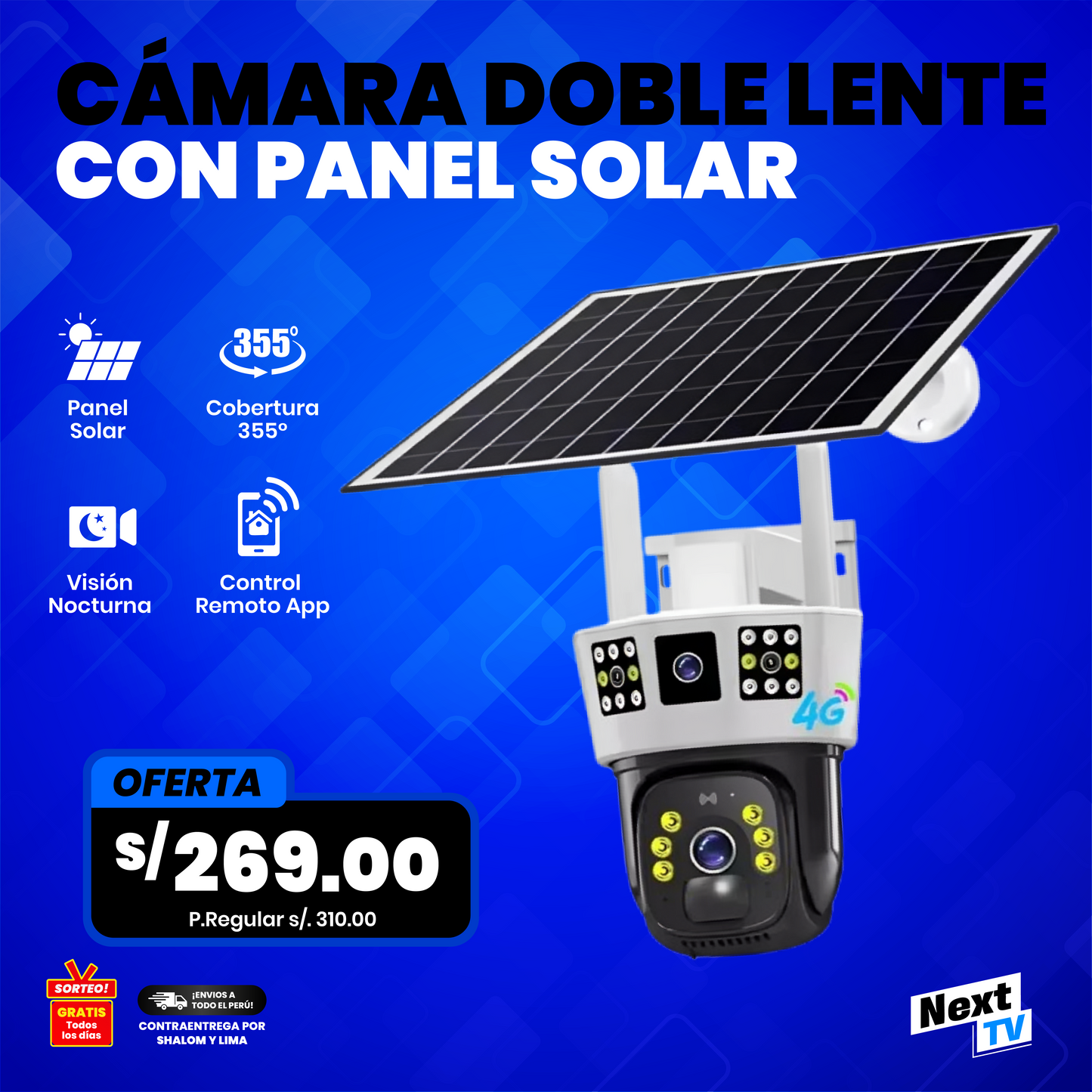 CÁMARA DOBLE LENTE CON PANEL SOLAR