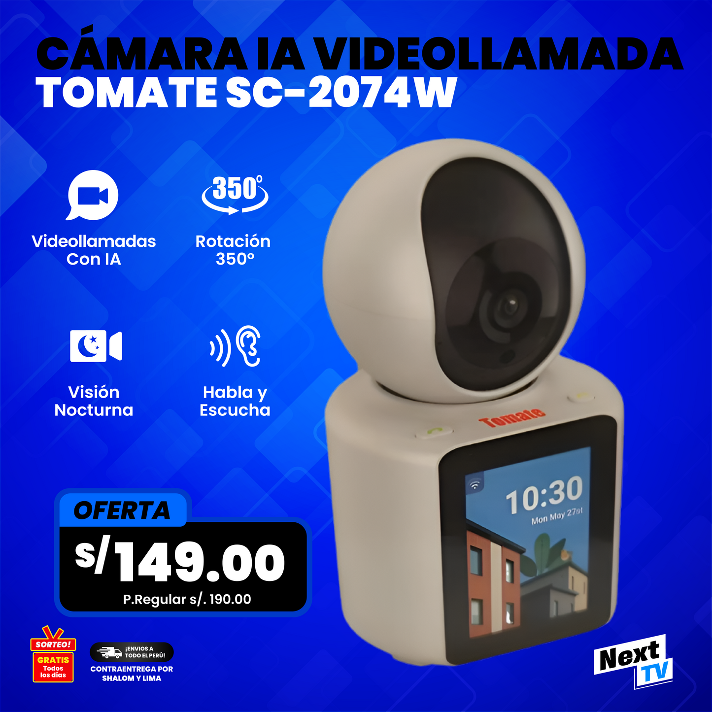 CÁMARA IA VIDEOLLAMADA TOMATE SC-2074W