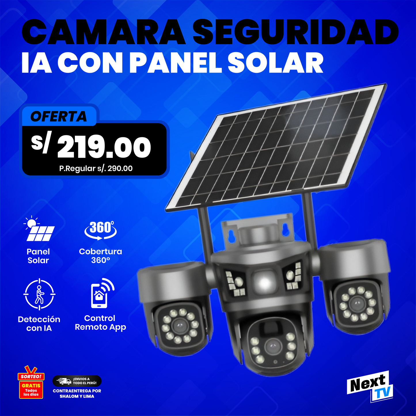 CÁMARA SEGURIDAD IA CON PANEL SOLAR