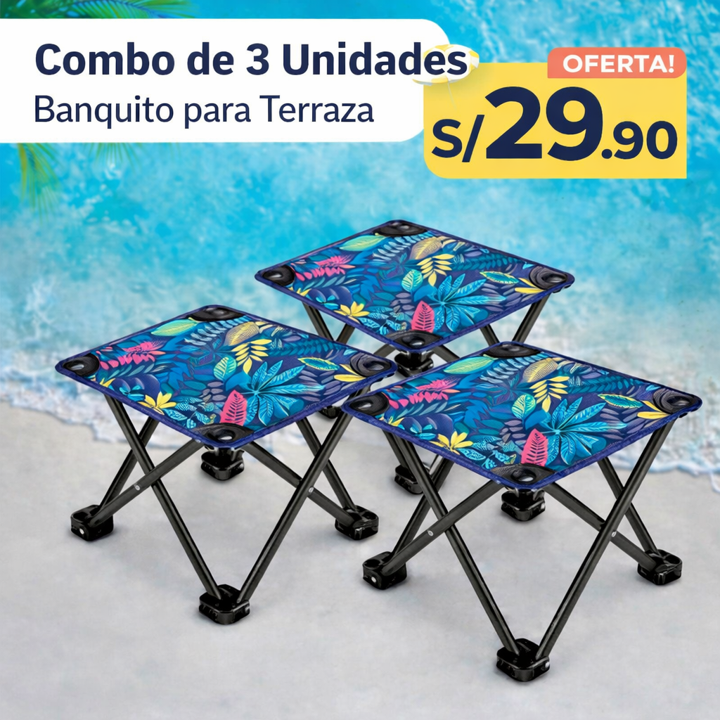 SUPER COMBO 3 BANQUITOS PARA TERRAZA