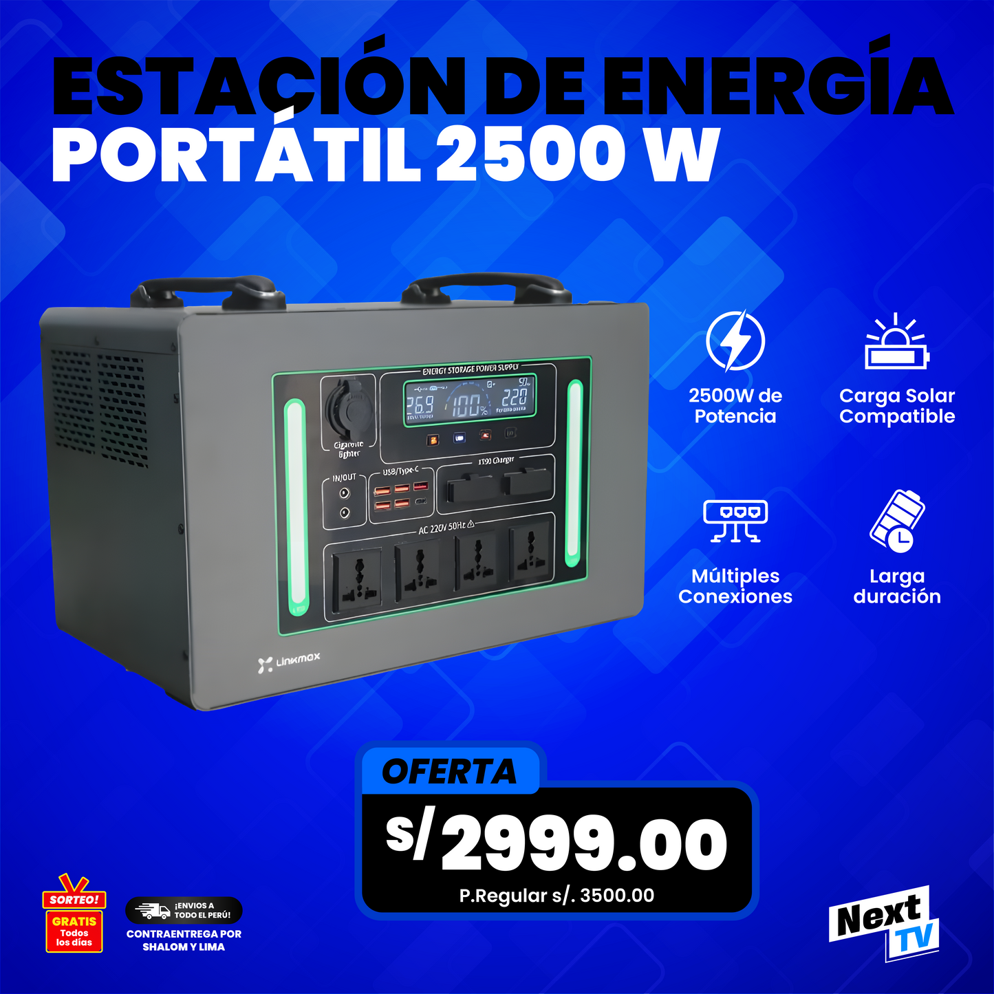 ESTACIÓN DE ENERGÍA PORTÁTIL 2500W