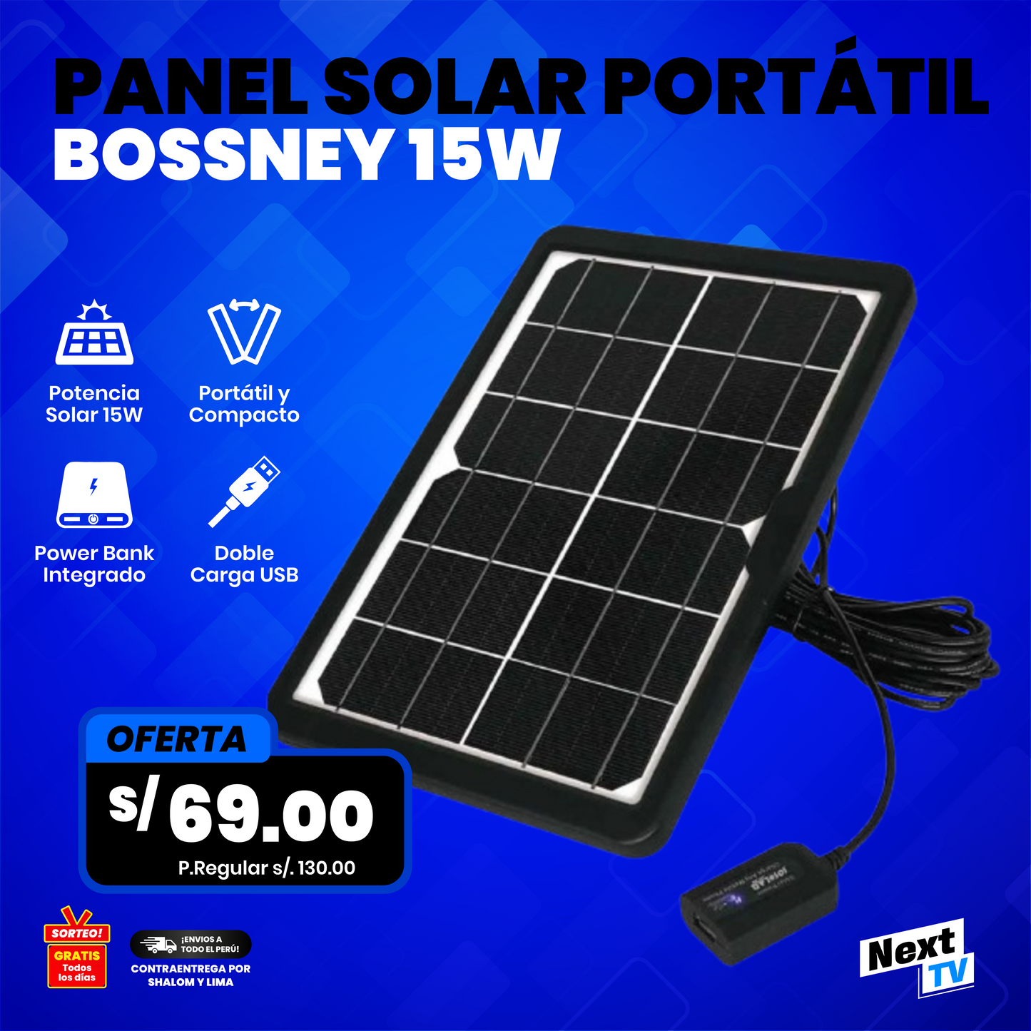PANEL SOLAR BOSSNEY 15W