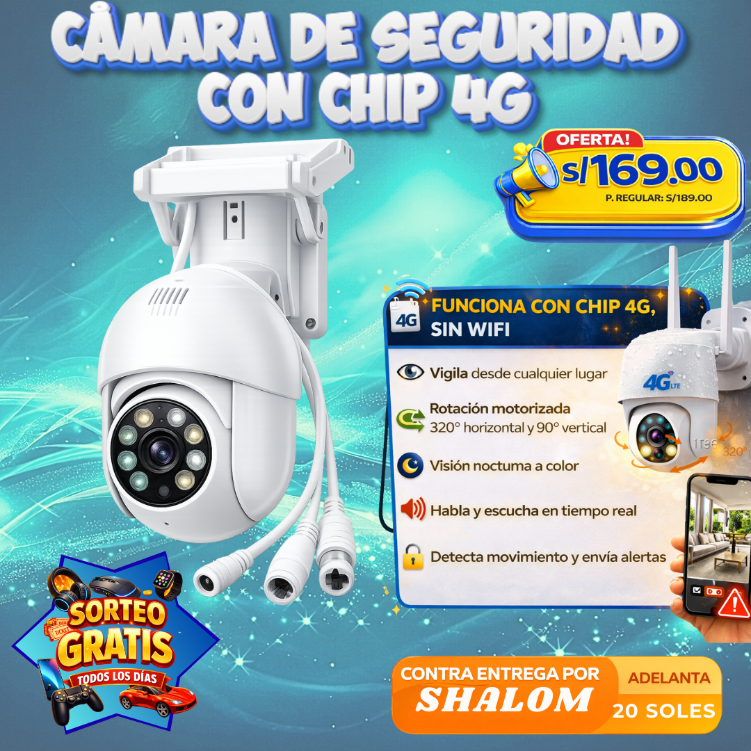 CÁMARA DE SEGURIDAD 4G (FUNCIONA SIN WIFI)