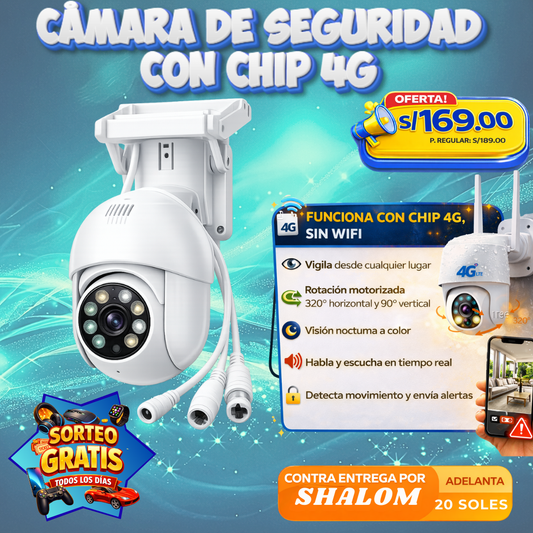 CÁMARA DE SEGURIDAD 4G (FUNCIONA SIN WIFI)