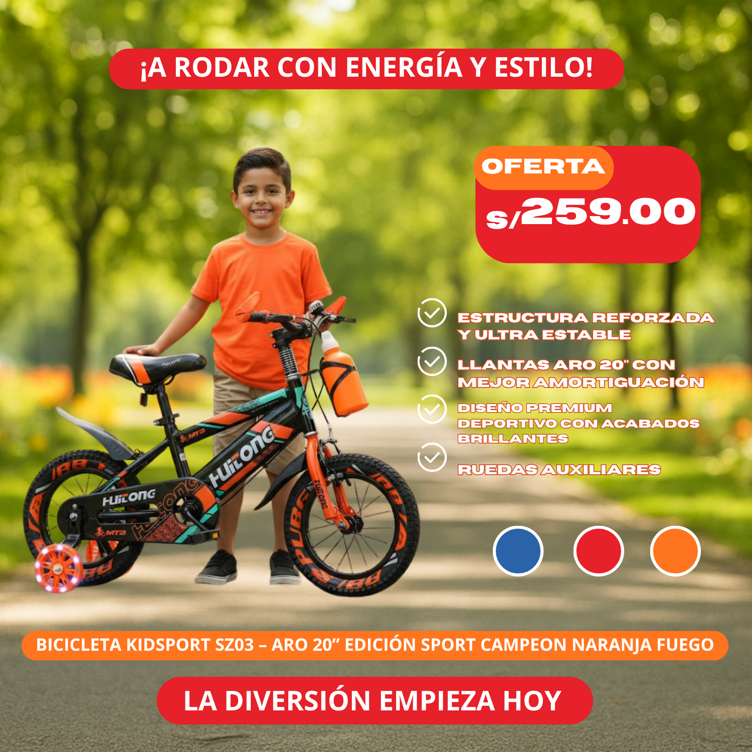 Bicicleta KidSport SZ03 – Aro 20” Edición Sport Campeon