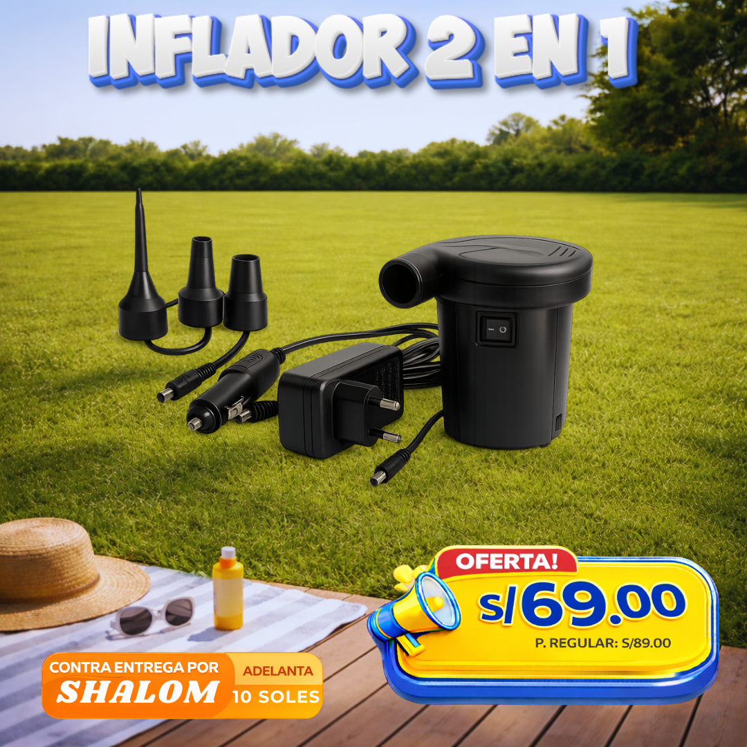 Inflador Eléctrico 2 en 1 (Infla y Desinfla)