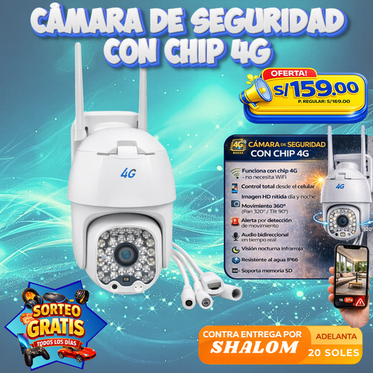 CÁMARA DE SEGURIDAD 4G – FUNCIONA SIN WIFI