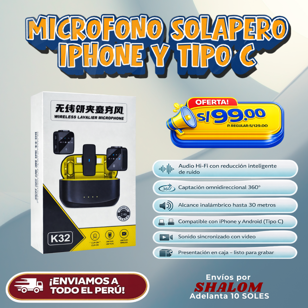 MICRÓFONO SOLAPERO INALÁMBRICO