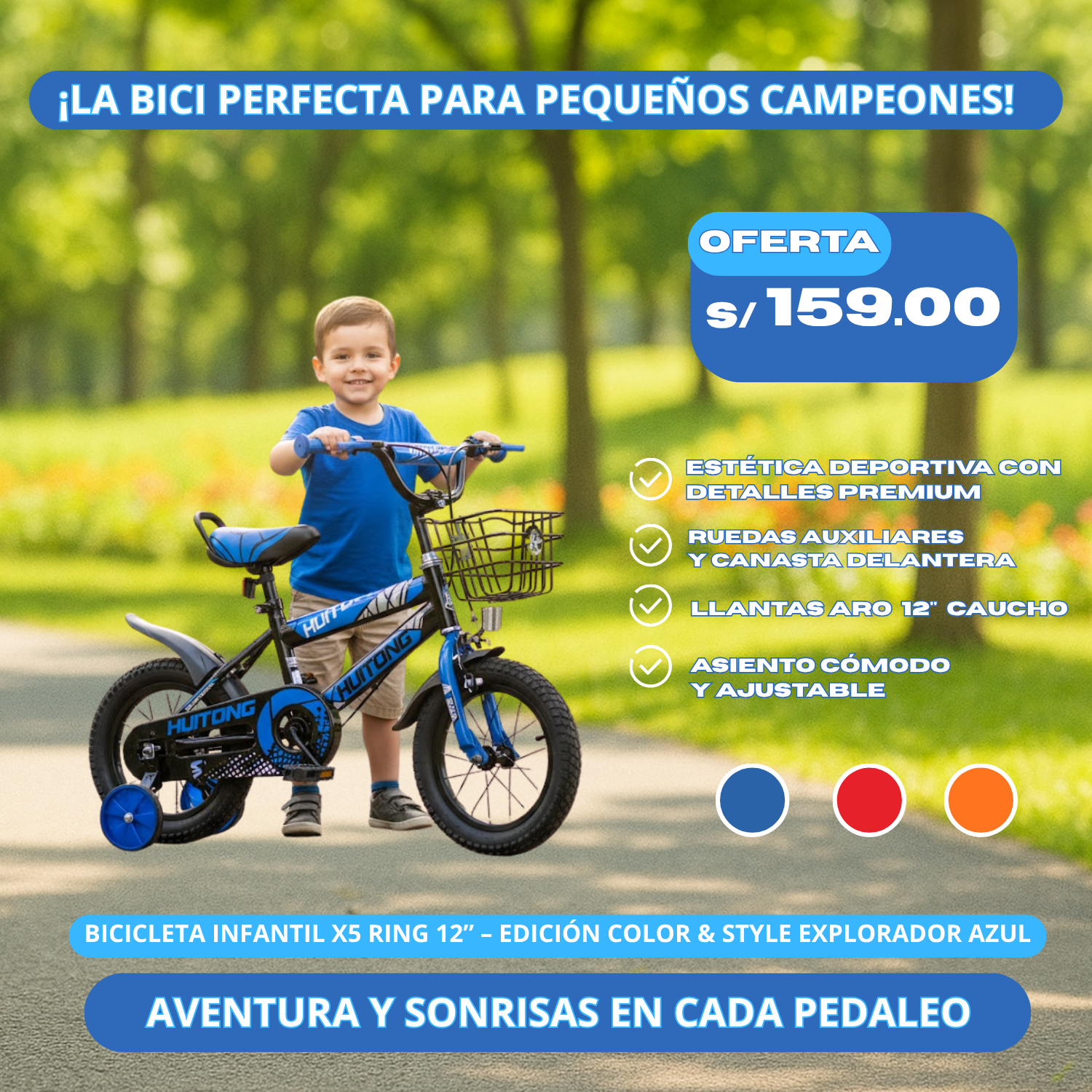 Bicicleta Infantil X5 RING 12” – Edición Color & Style Explorador