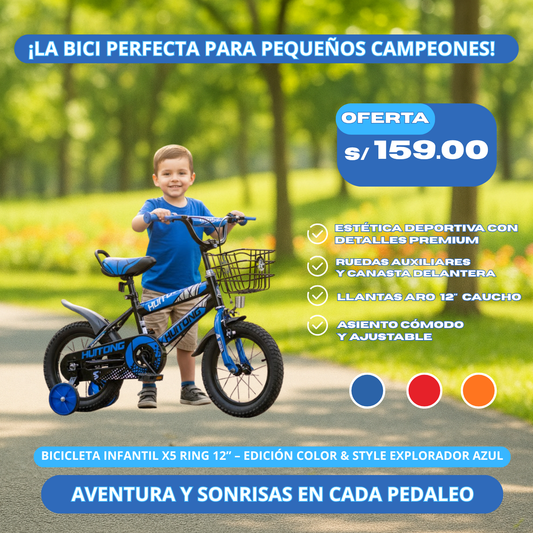 Bicicleta Infantil X5 RING 12” – Edición Color & Style Explorador