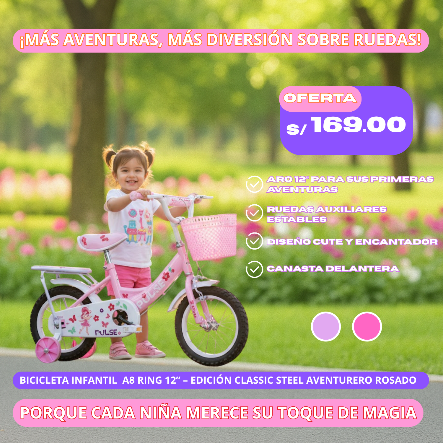Bicicleta Infantil  A8 RING 12” – Edición Classic Steel Aventurero