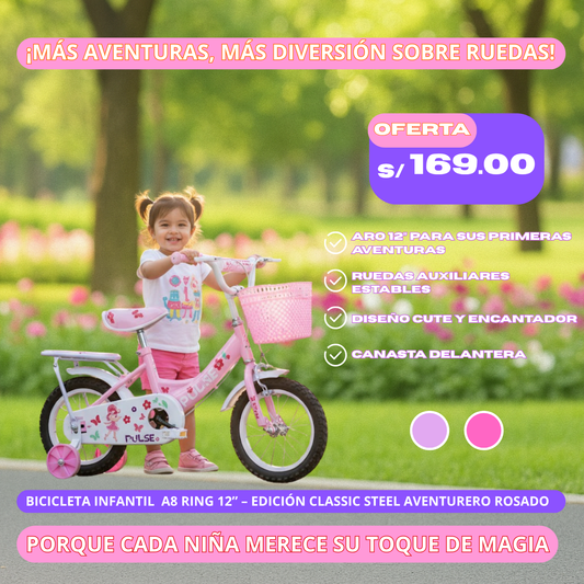 Bicicleta Infantil  A8 RING 12” – Edición Classic Steel Aventurero