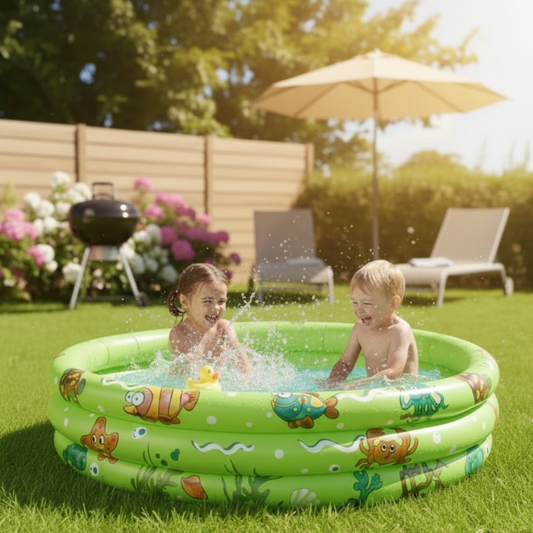 Piscina Inflable para Niños – 150 cm (180 L) Verde con Peces