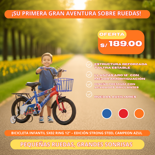 Bicicleta Infantil SX02 RING 12” – Edición Strong Steel Campeon