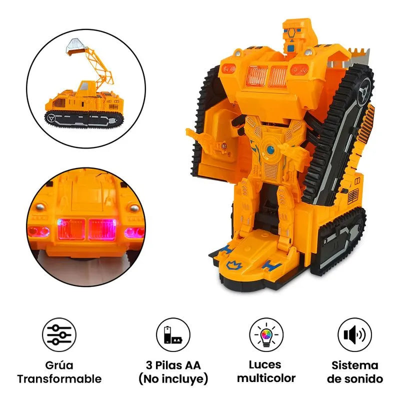 Robot Constructor Transformable con Luces y Sonido