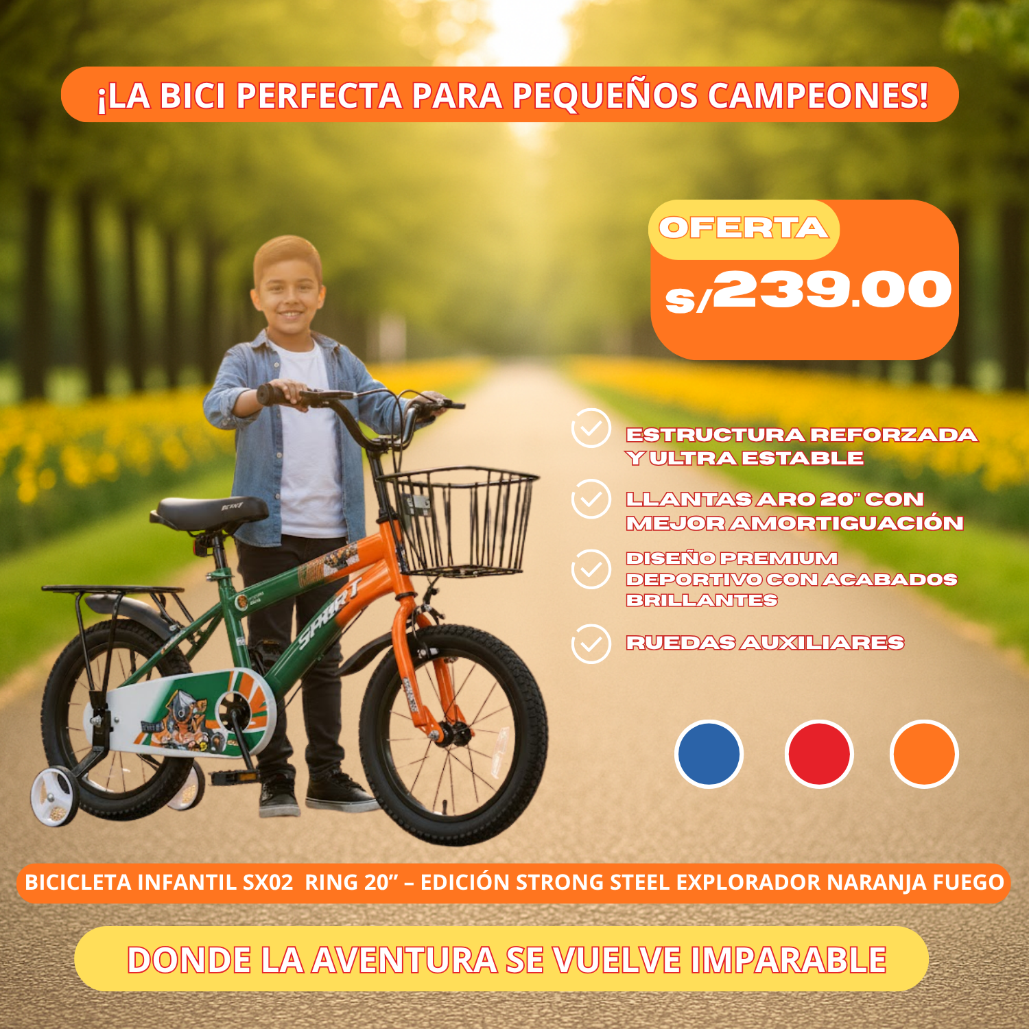 Bicicleta Infantil SX02 RING 20” – Edición Strong Steel Explorador