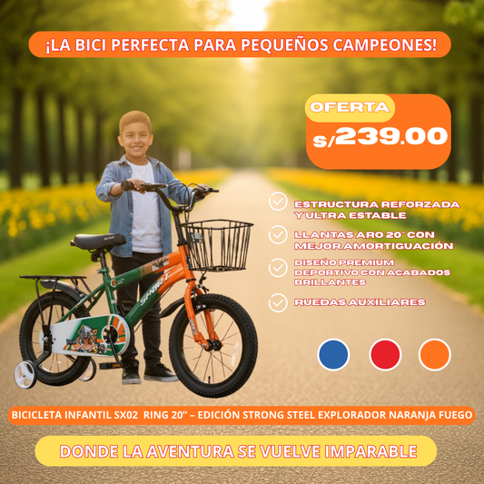 Bicicleta Infantil SX02 RING 20” – Edición Strong Steel Explorador