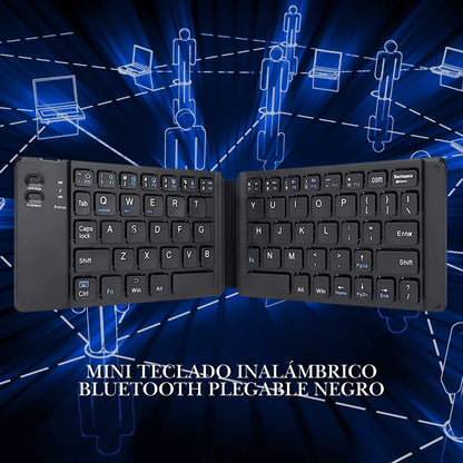 Mini Teclado Inalambrico Bluetooth Plegable Negro