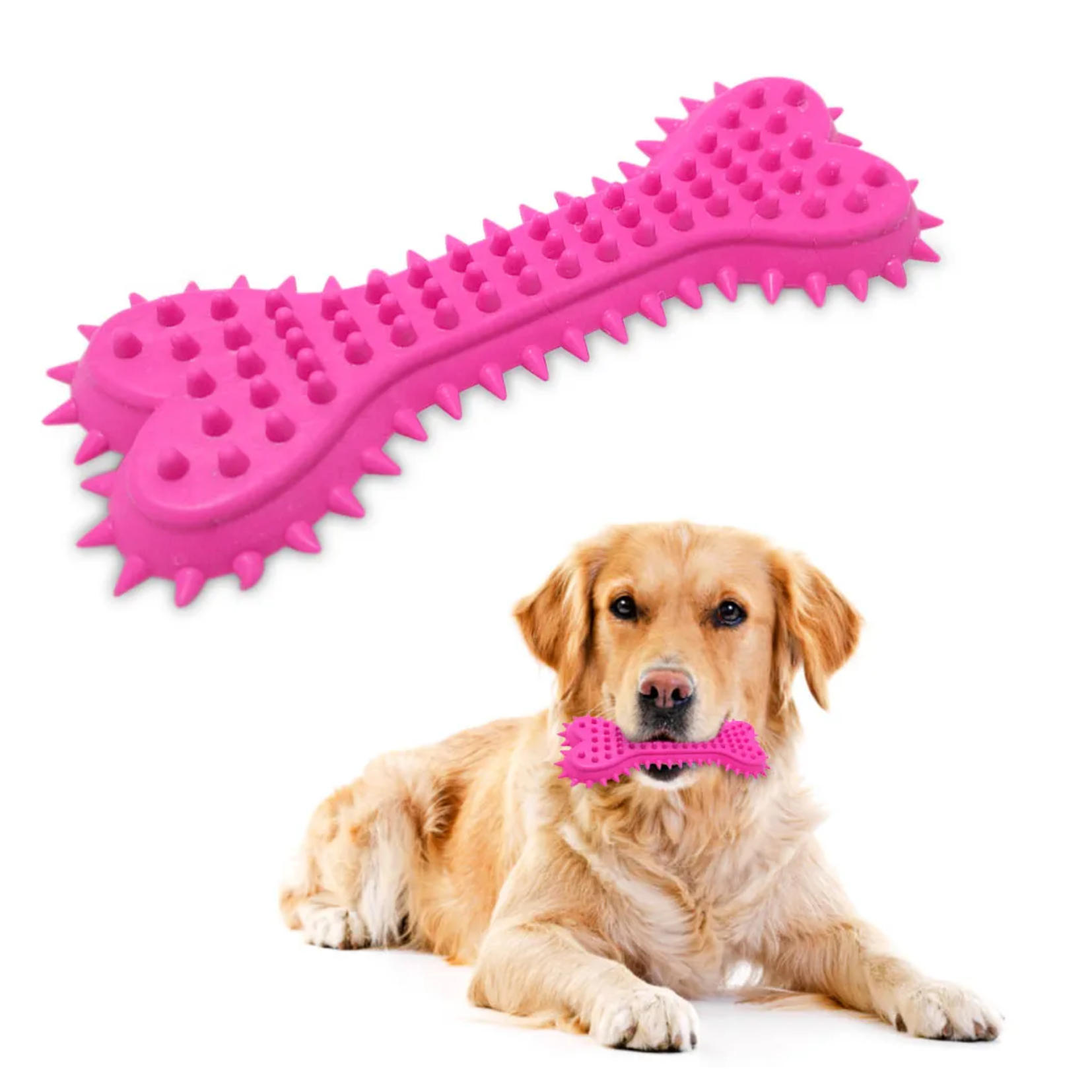 Juguete de Goma para Perro – Hueso Rosado
