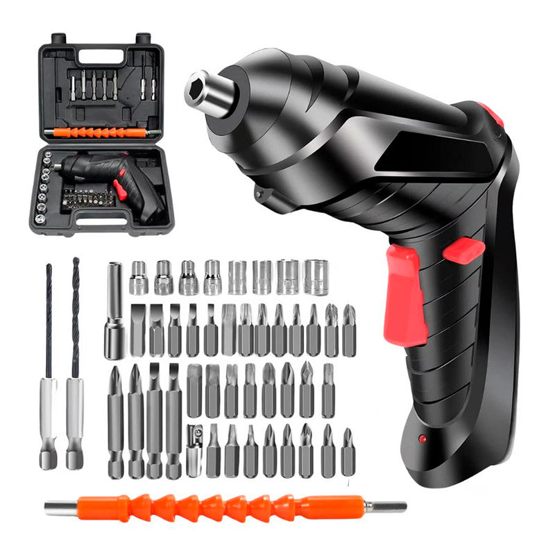Taladro Atornillador Eléctrico con Kit de 48 Piezas Multifuncional