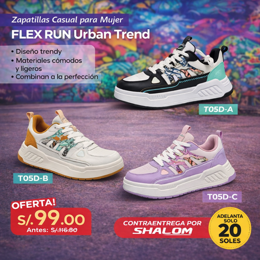 Zapatilla Casual Para Mujer Flex Run Urban Trend – TO5D