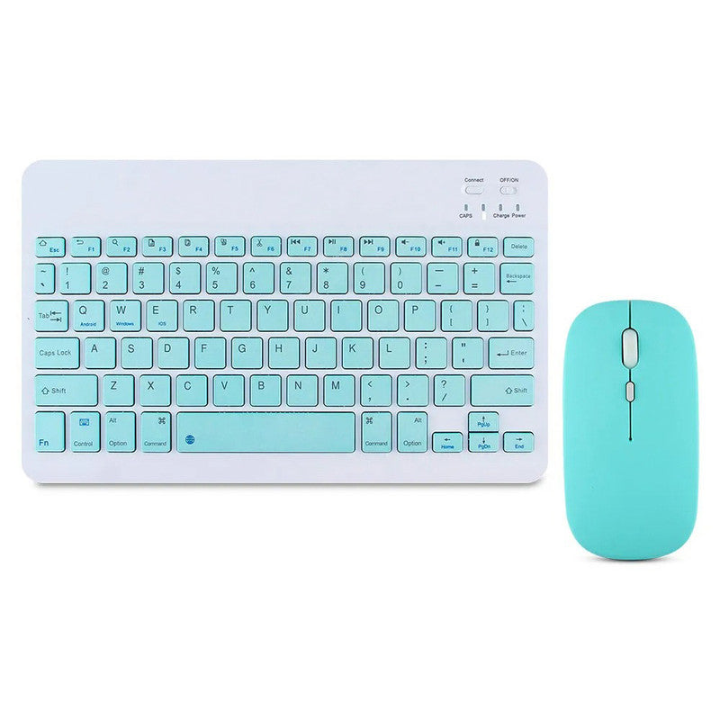 Kit Teclado + Mouse Inalámbrico Bluetooth Verde