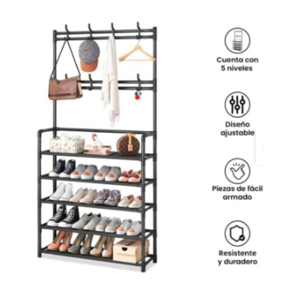 Perchero Organizador Multifuncional con Zapatera 5 Niveles Aleatorio