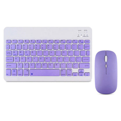 Kit Teclado + Mouse Inalámbrico Bluetooth Morado
