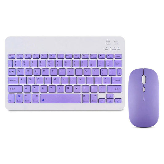 Kit Teclado + Mouse Inalámbrico Bluetooth Morado