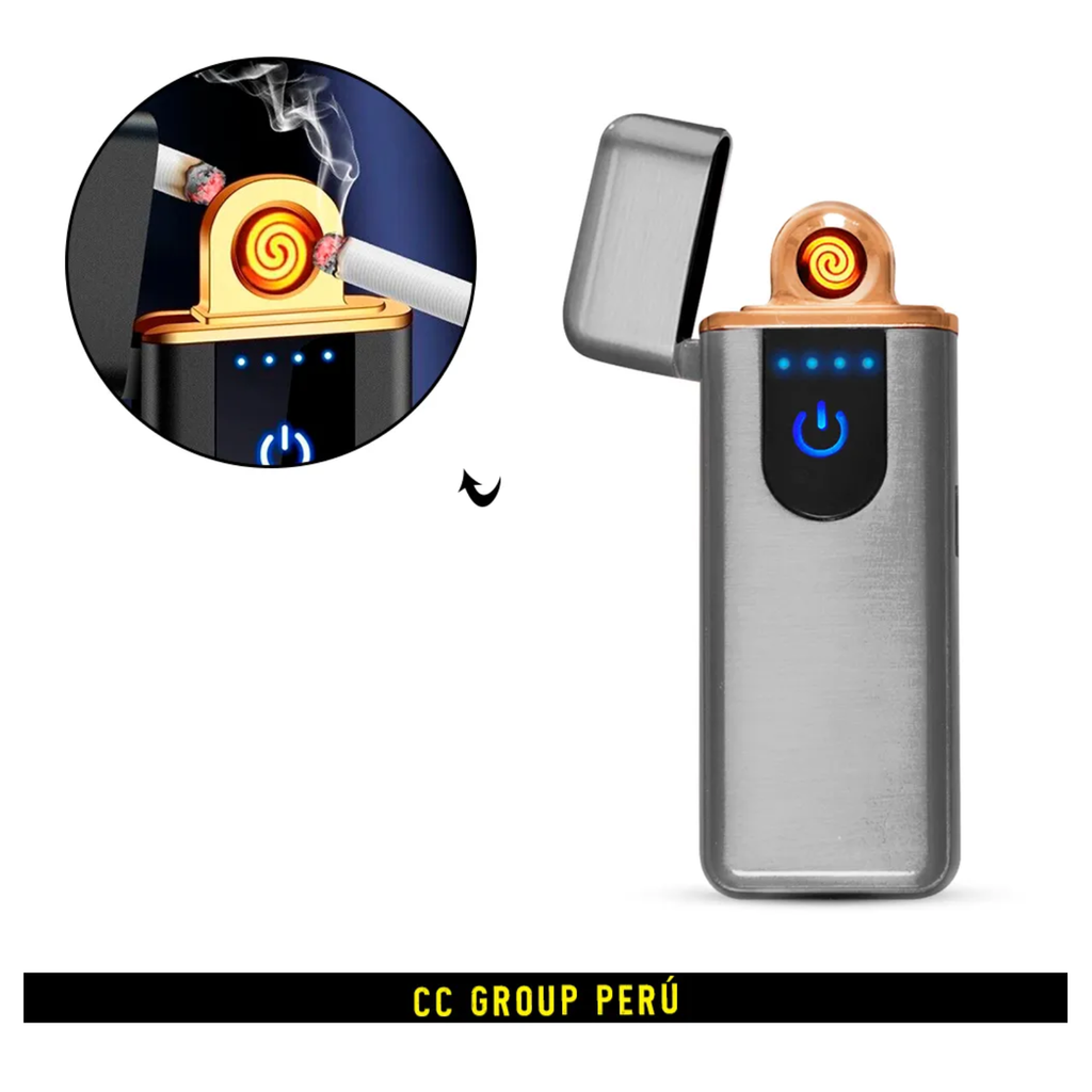 Encendedor Táctil Eléctrico Digital Recargable USB LED