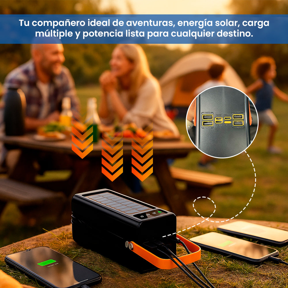 Cargador Portátil Solar 120000mAh OCTOPUS 3 / 4EN1 65W SUPER CARGA RÁPIDA