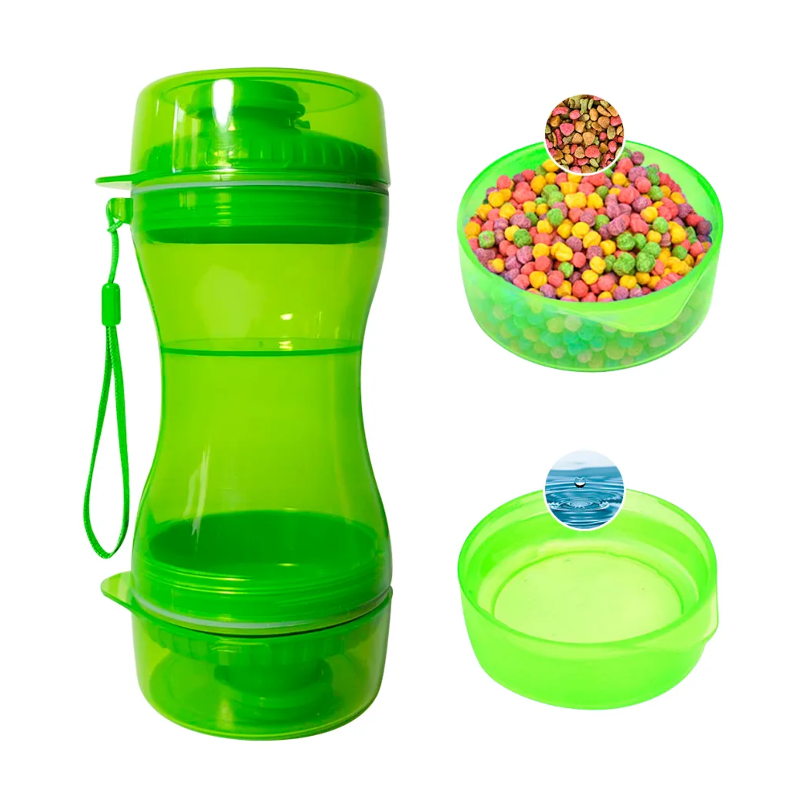 Botella 2 en 1 para Perros – Agua y Comida en un Solo Recipiente Color Aleatorio