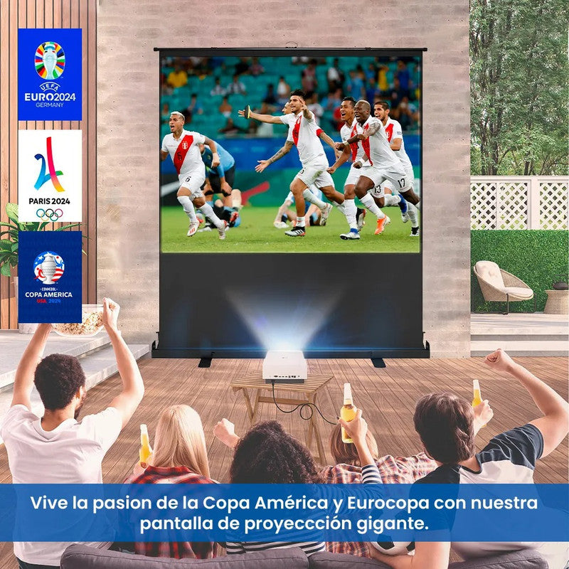 Pantalla Ecran de proyección Premium portátil de piso ascendente 72" HD