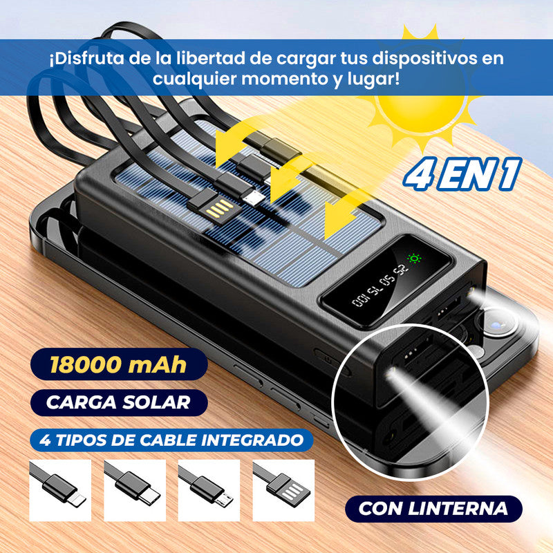 Cargador Portátil Solar 18000MAH 4 EN 1 25W