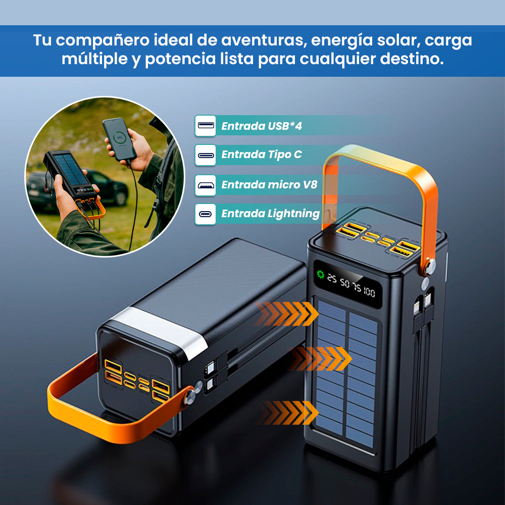 Cargador Portátil Solar 60000mAh OCTOPUS 2 / 4EN1 45W SUPER CARGA RÁPIDA