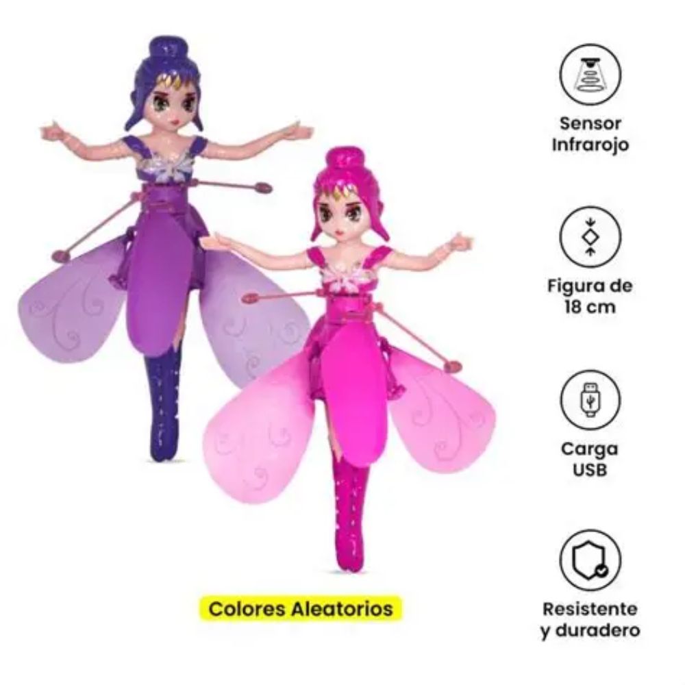 Muñeca Hada Voladora con Sensor Infrarrojo para niñas