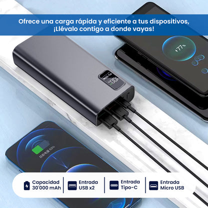 Cargador Portátil LEON L2 – 30,000 mAh | 30W Carga Rápida