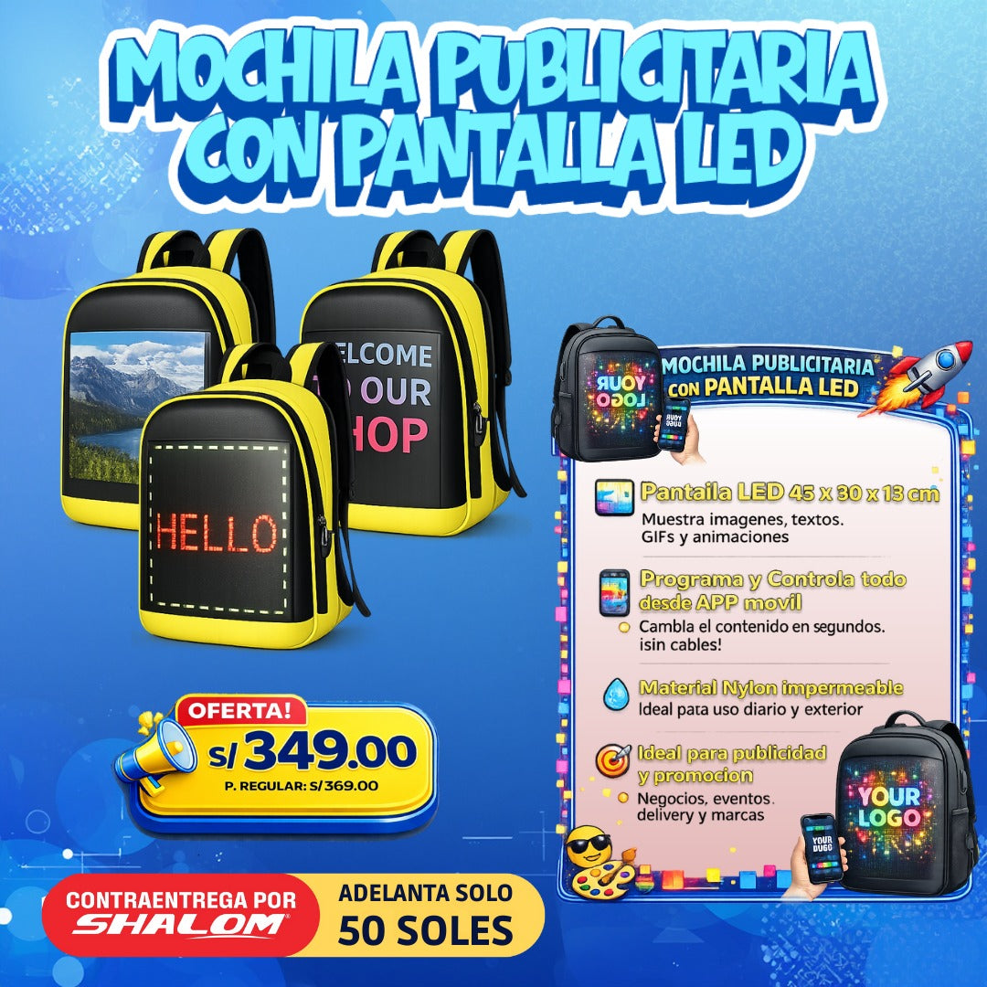 Mochila Publicitaria con Pantalla LED