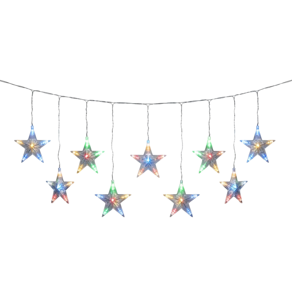 Cortina LED de Estrellas Five-Pointed Star – Decoración Navideña y Festiva