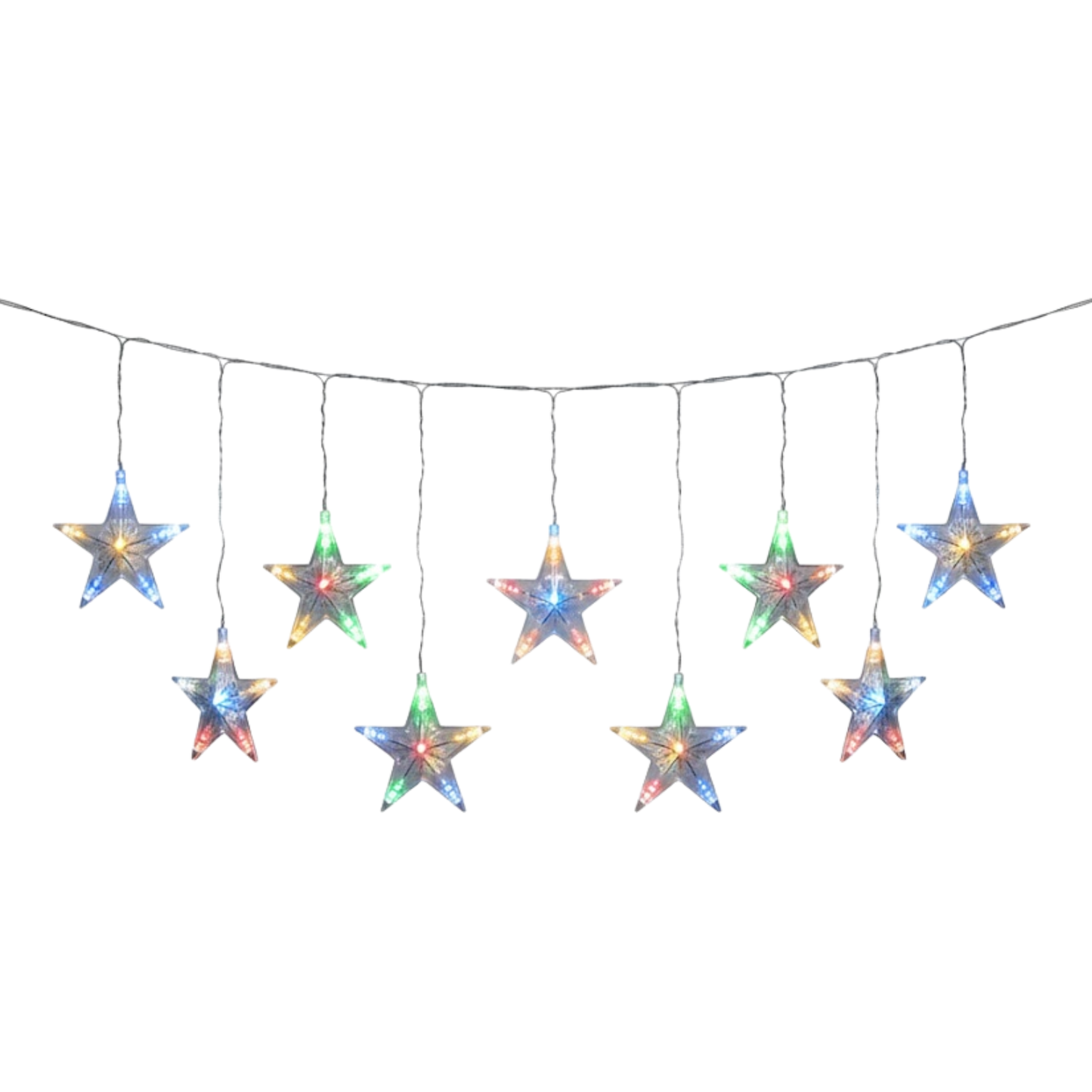 Cortina LED de Estrellas Five-Pointed Star – Decoración Navideña y Festiva