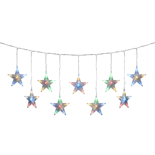 Cortina LED de Estrellas Five-Pointed Star – Decoración Navideña y Festiva